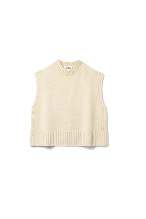 Raye British Wool Knitted Vest Ecru