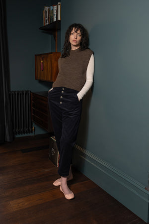 Joan Cord Trousers Navy