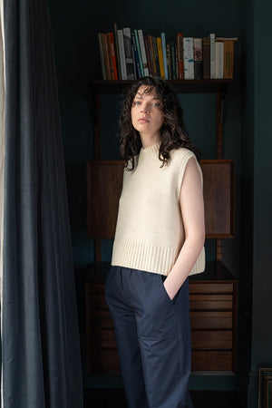 Raye Knitted Vest Ecru