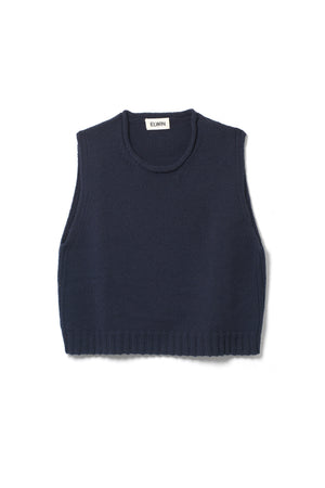 Raye Cotton Merino Knitted Vest Navy
