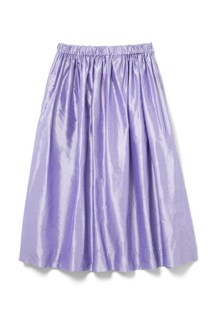 Tina Gathered Midi Skirt Silk Lilac