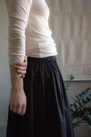 Tina Gathered Midi Skirt Black