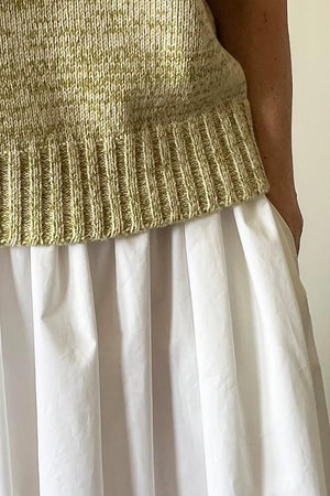 Tina Gathered Midi Skirt White