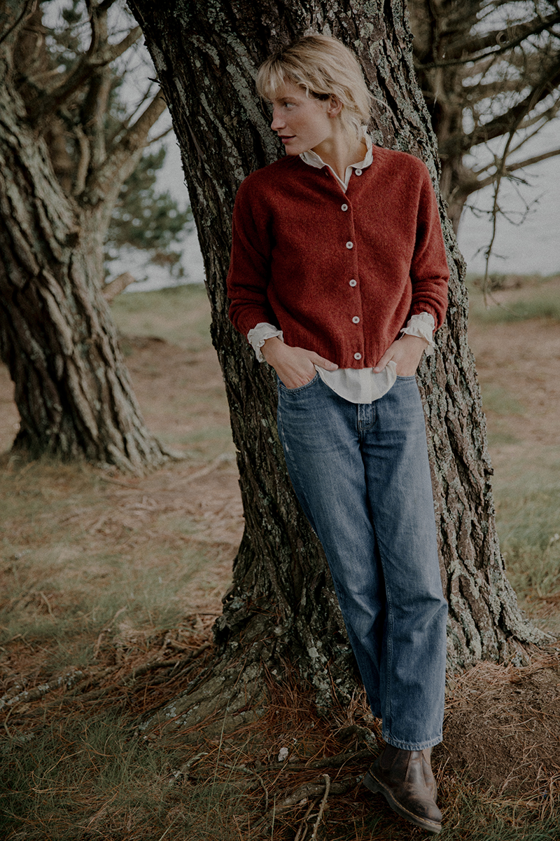 Ada Lambswool Cardigan Red Madder