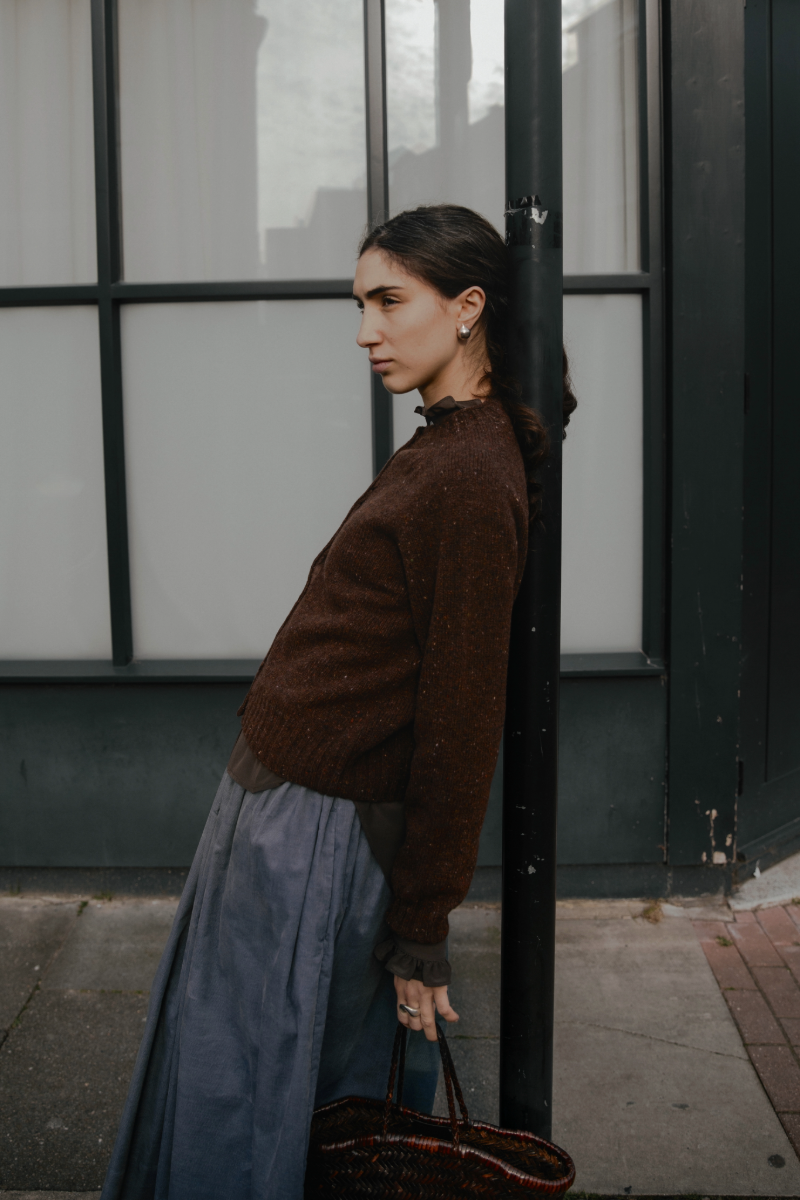 Ada Donegal Cardigan Chestnut Brown