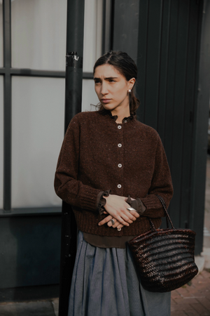 Ada Donegal Cardigan Chestnut Brown