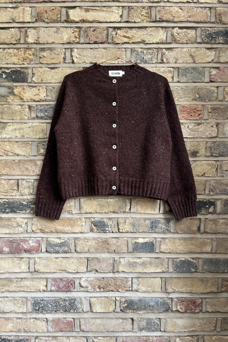 Ada Donegal Cardigan Chestnut Brown
