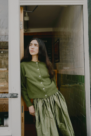 Ada Lambswool Cardigan Moss Green