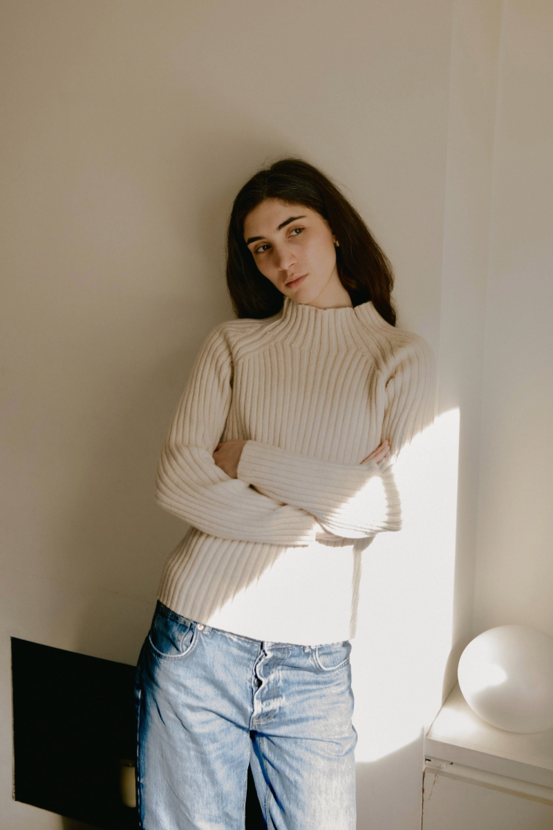 Alma Funnel Neck Sweater Chalk