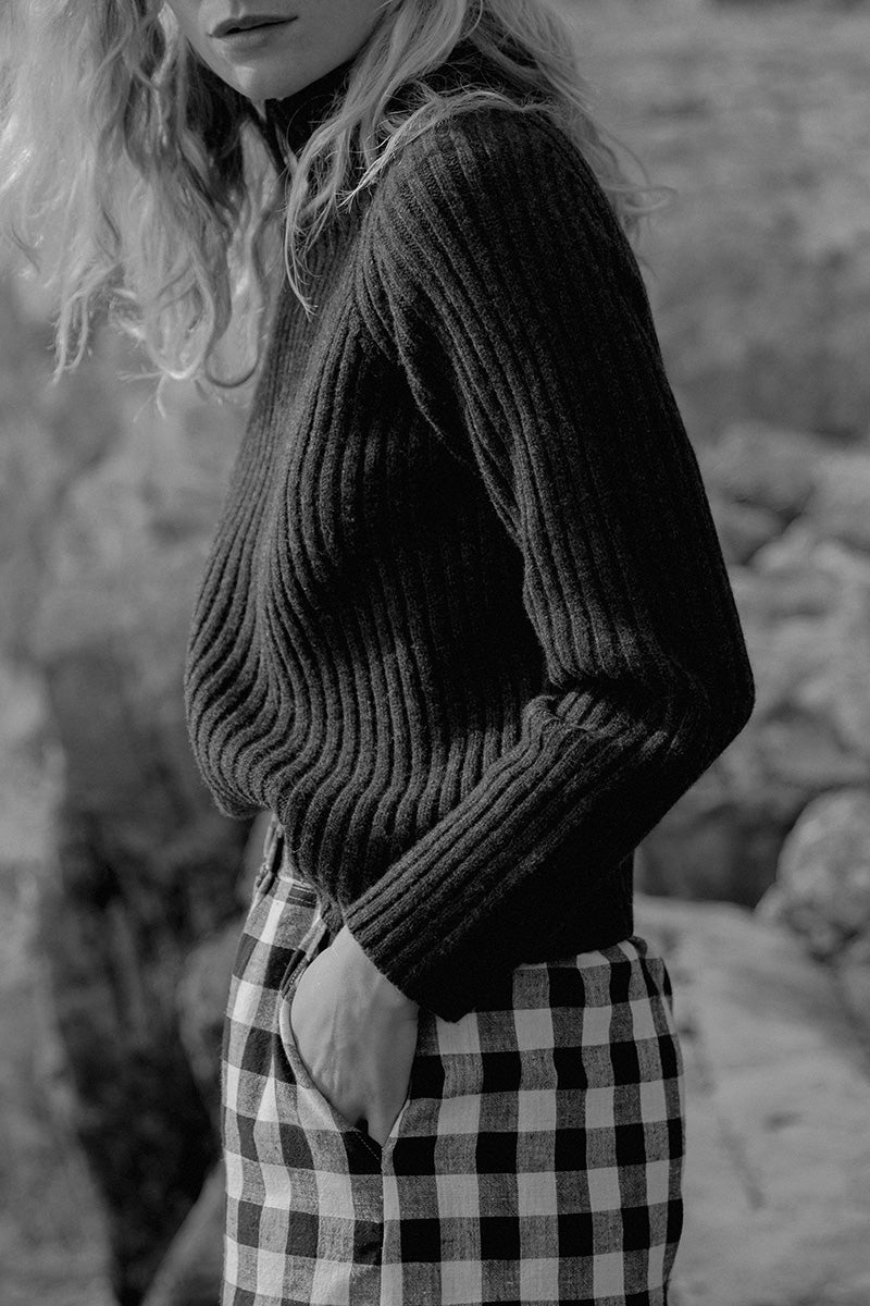 Alma Funnel Neck Sweater Charcoal