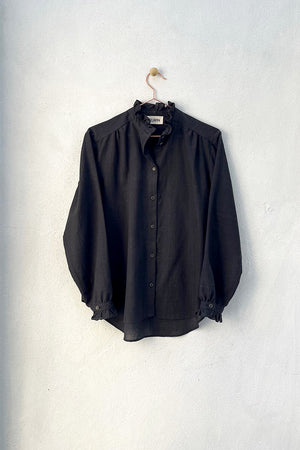 Elsie Frill Shirt Black