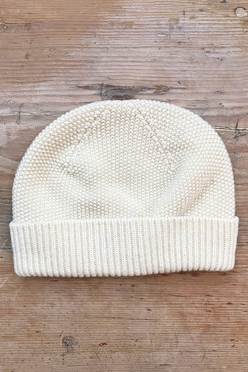 British wool beanie ecru