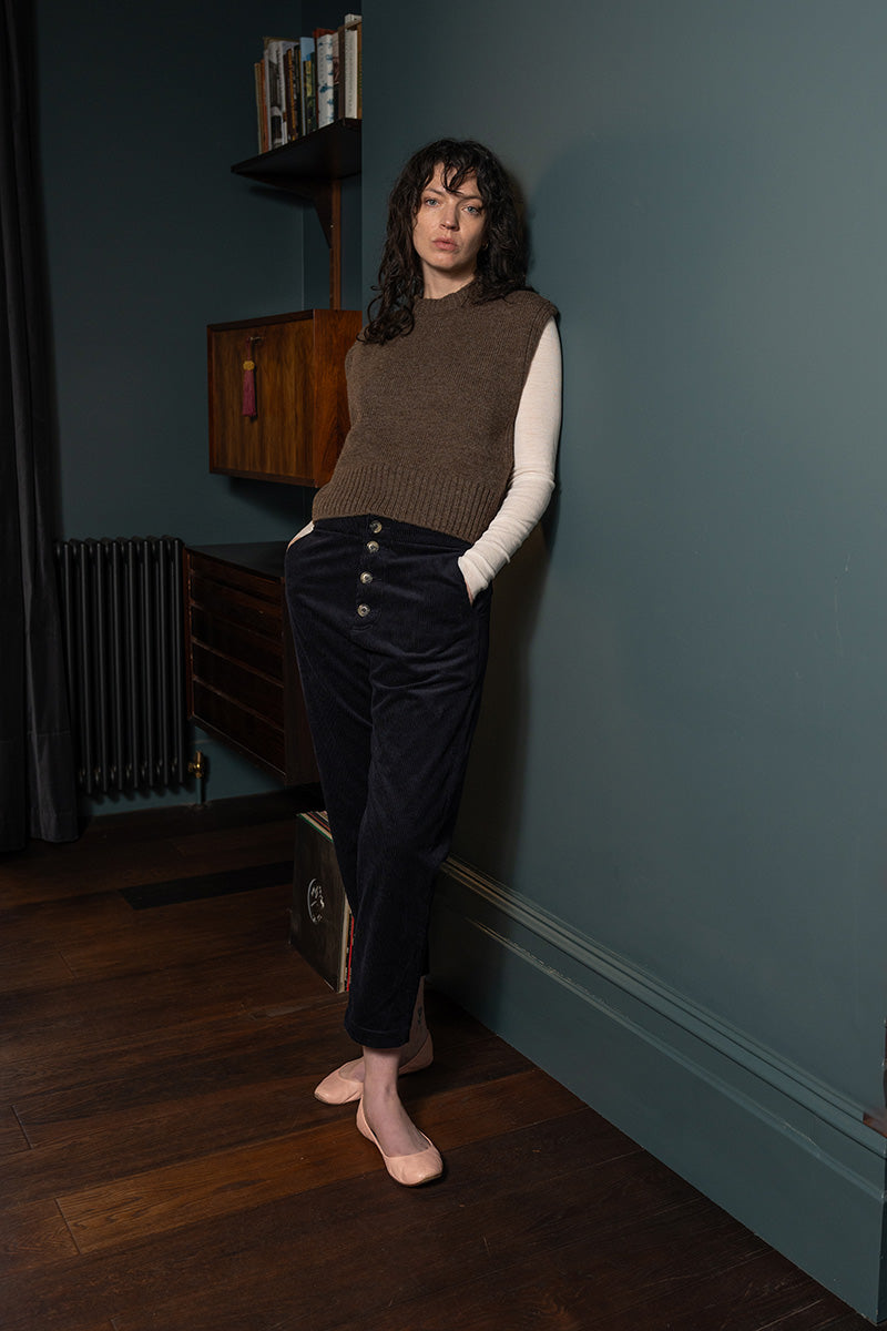 Joan Cord Trousers Navy