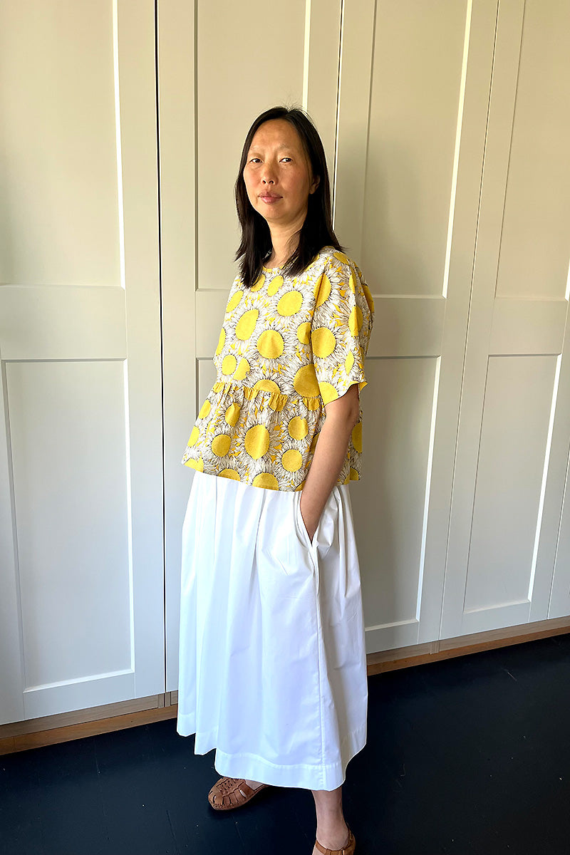 Maya Top Yellow Liberty Sunflower Print