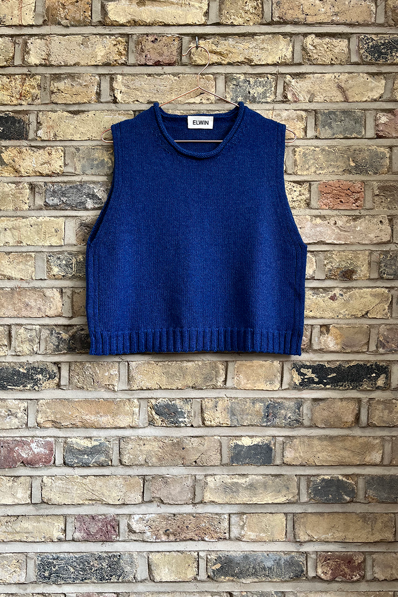 Raye Cotton Merino Knitted Vest Ocean