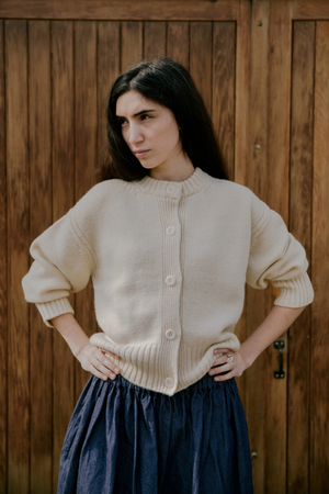 Raye British Wool Cardigan Red