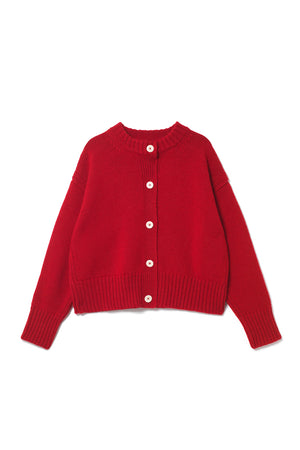Raye British Wool Cardigan Red