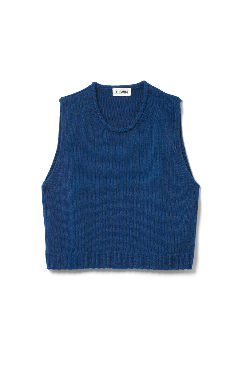 Raye Cotton Merino Knitted Vest Ocean