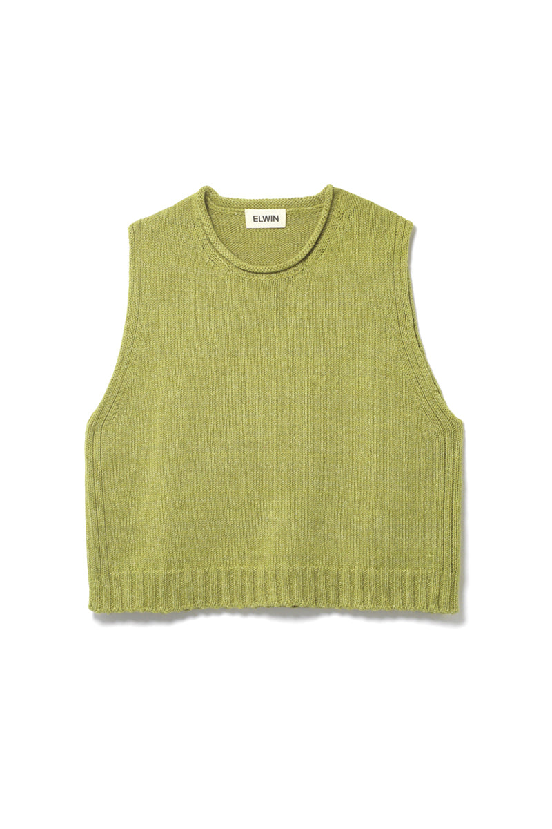 Raye Cotton Merino Knitted Vest Pistachio
