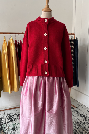 Raye British Wool Cardigan Red