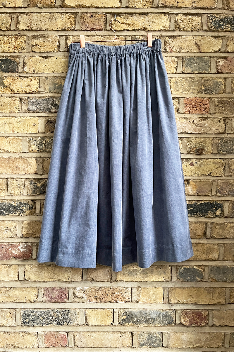 Tina Corduroy Midi Skirt Pale Blue