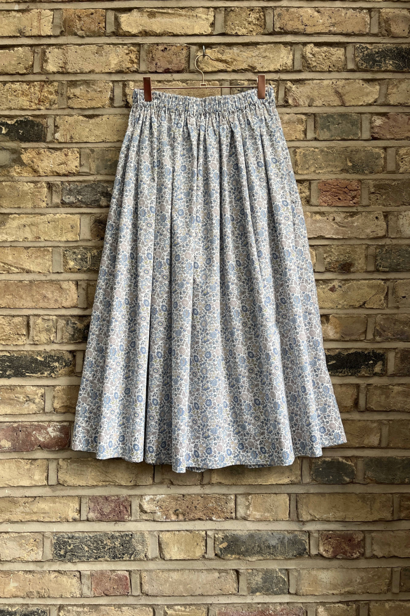 Tina Skirt Powder Blue Liberty Print Tana Lawn