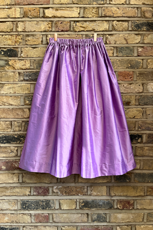 Tina Gathered Midi Skirt Silk Lilac