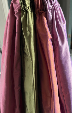 Tina Gathered Midi Skirt Silk Pink