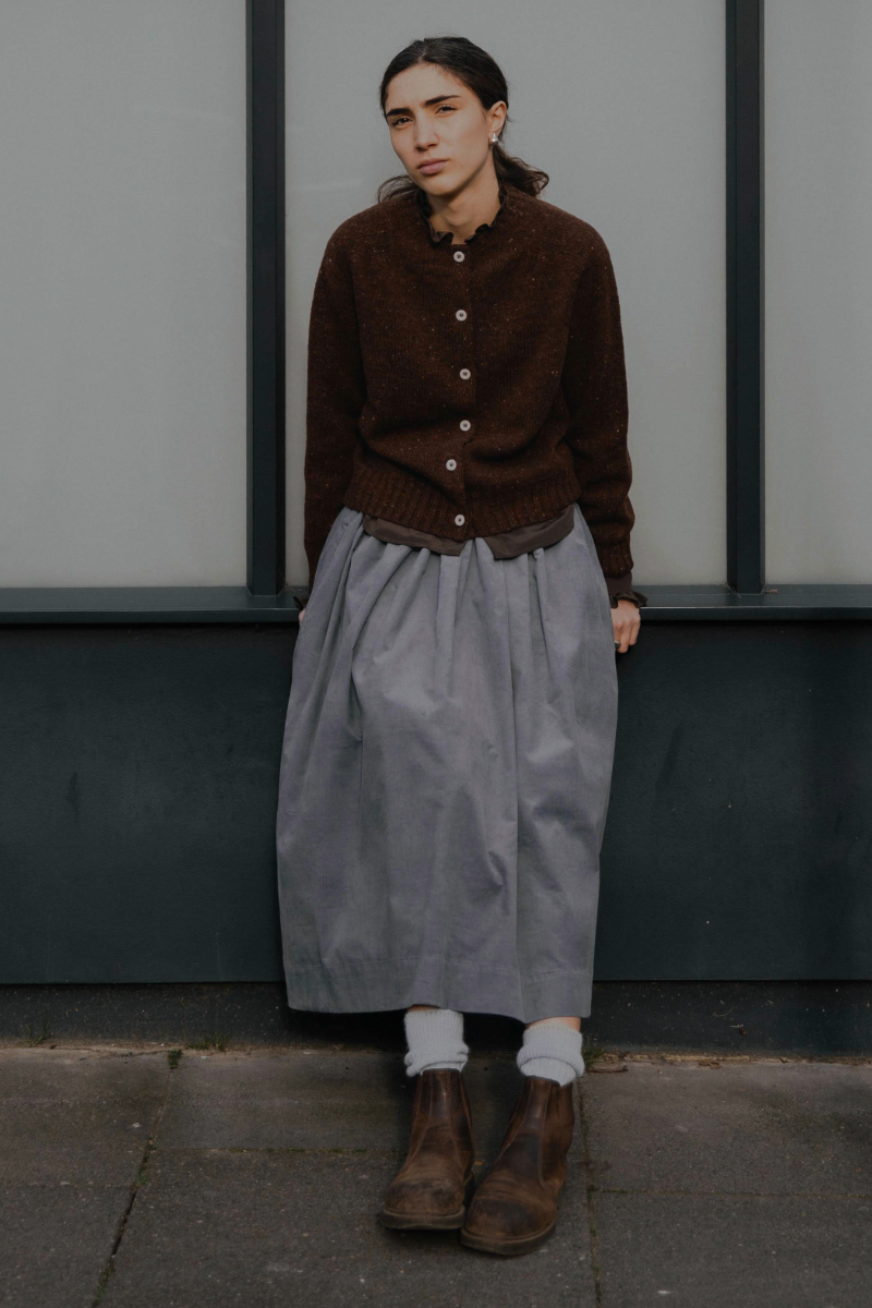 Tina Corduroy Midi Skirt Pale Blue