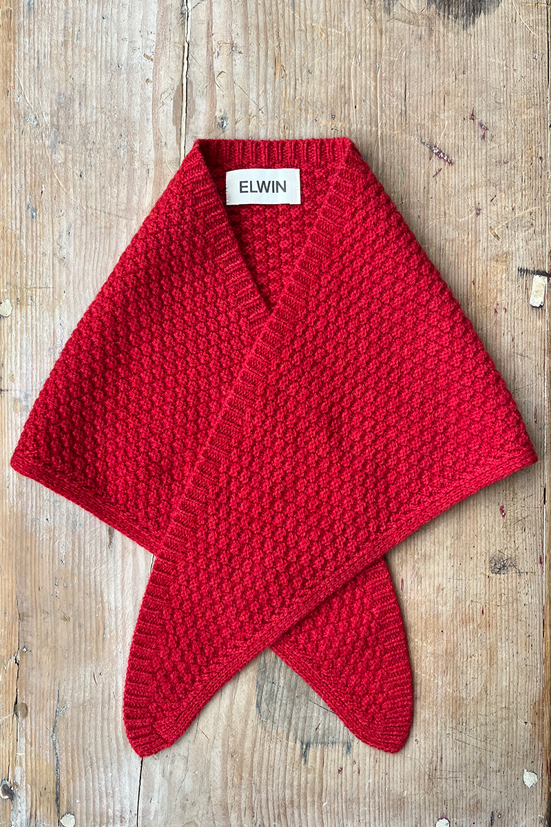 Triangle Scarf Lambswool Red