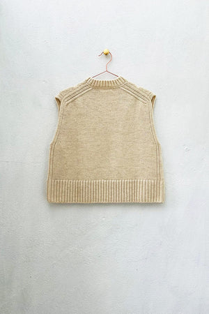 Raye Knitted Vest Ecru