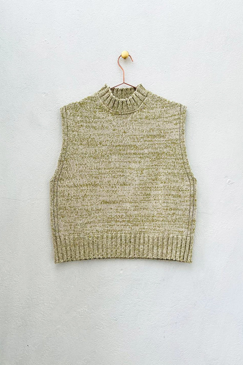 Raye Cotton Knitted Vest Green